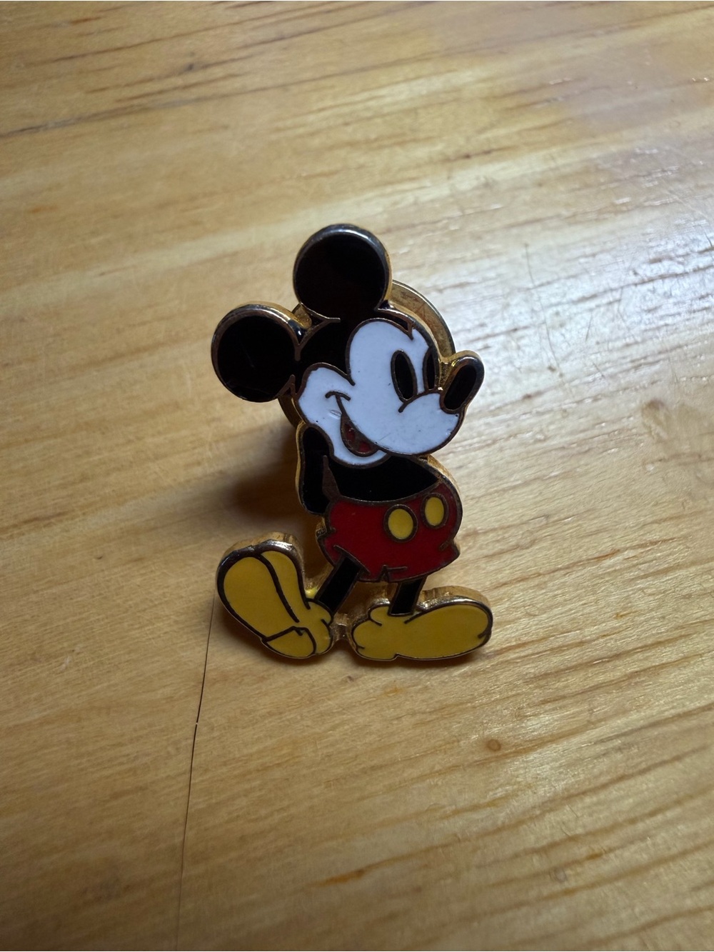Vintage Disney Mickey Mouse Red Black Yellow Enamel Pin